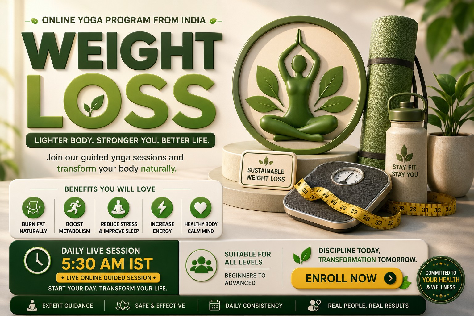 5:30 AM Online Live Weight Loss Yoga Studio