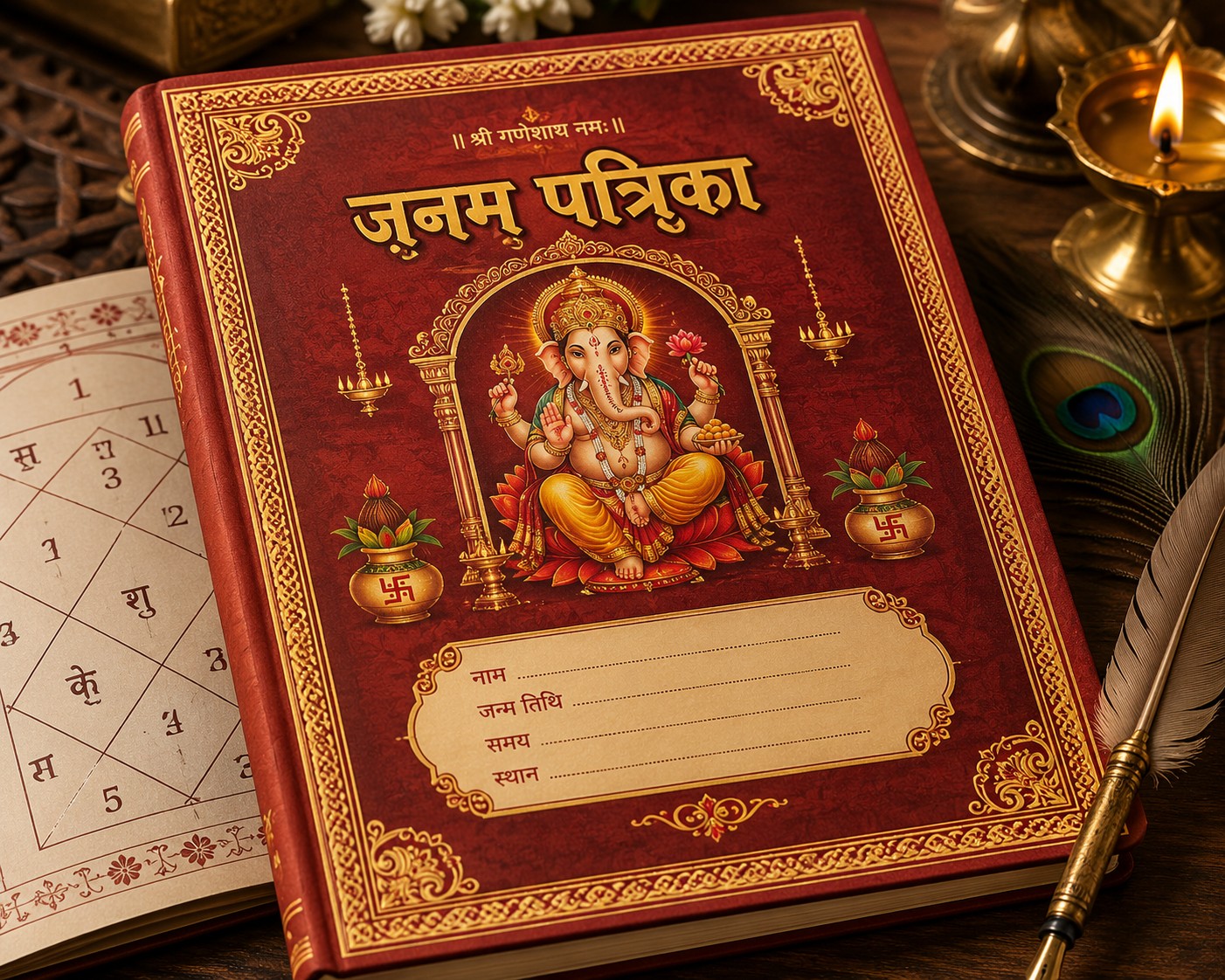 Handwritten Janam Patrika traditional horoscope booklet by AstroPrinciple