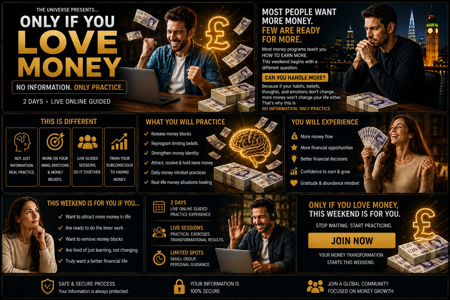 Love Money practical money manifestation workshop focused on subconscious reprogramming, money beliefs, attracting, receiving and having more money