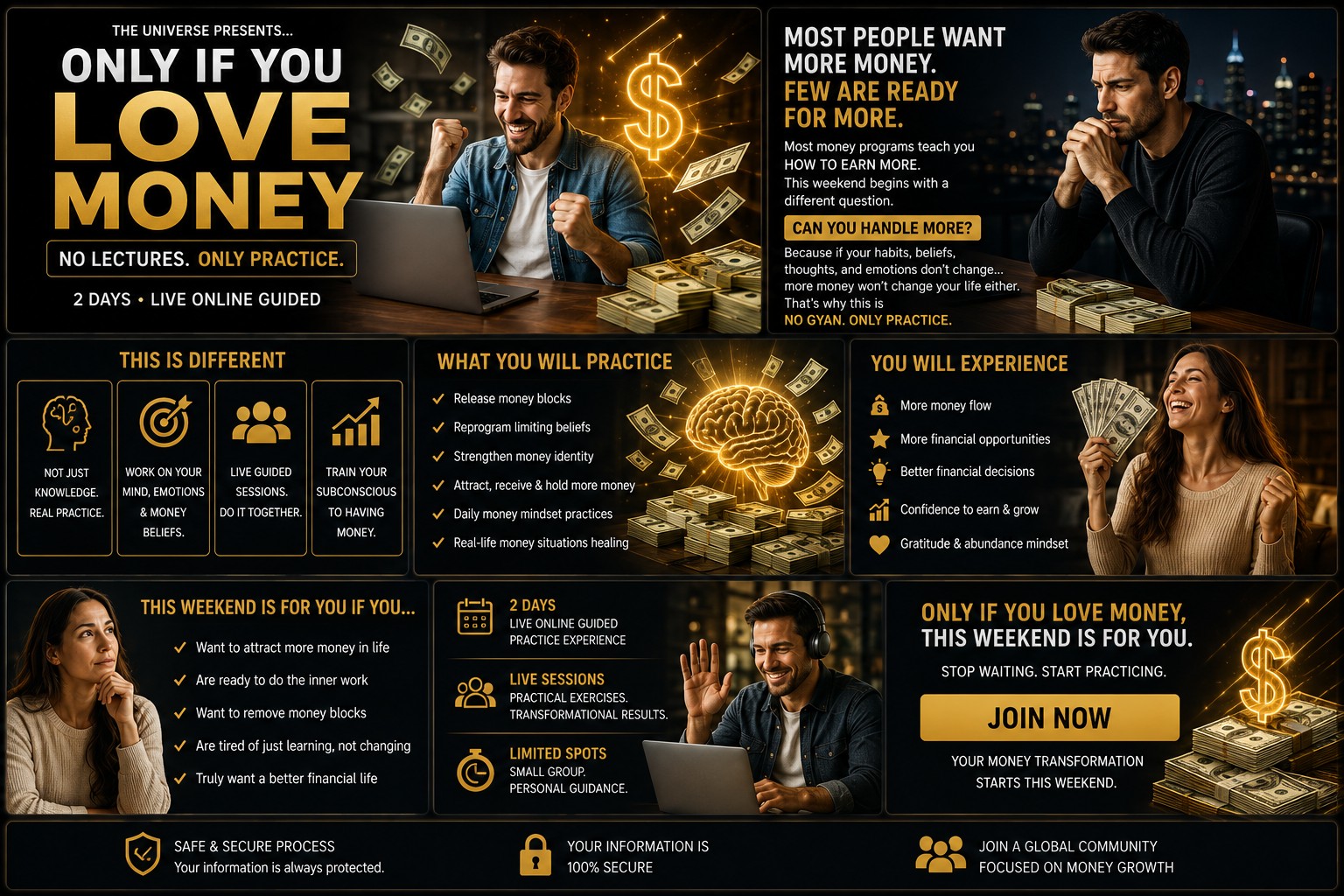 Love Money practical money manifestation workshop focused on subconscious reprogramming, money beliefs, attracting, receiving and having more money