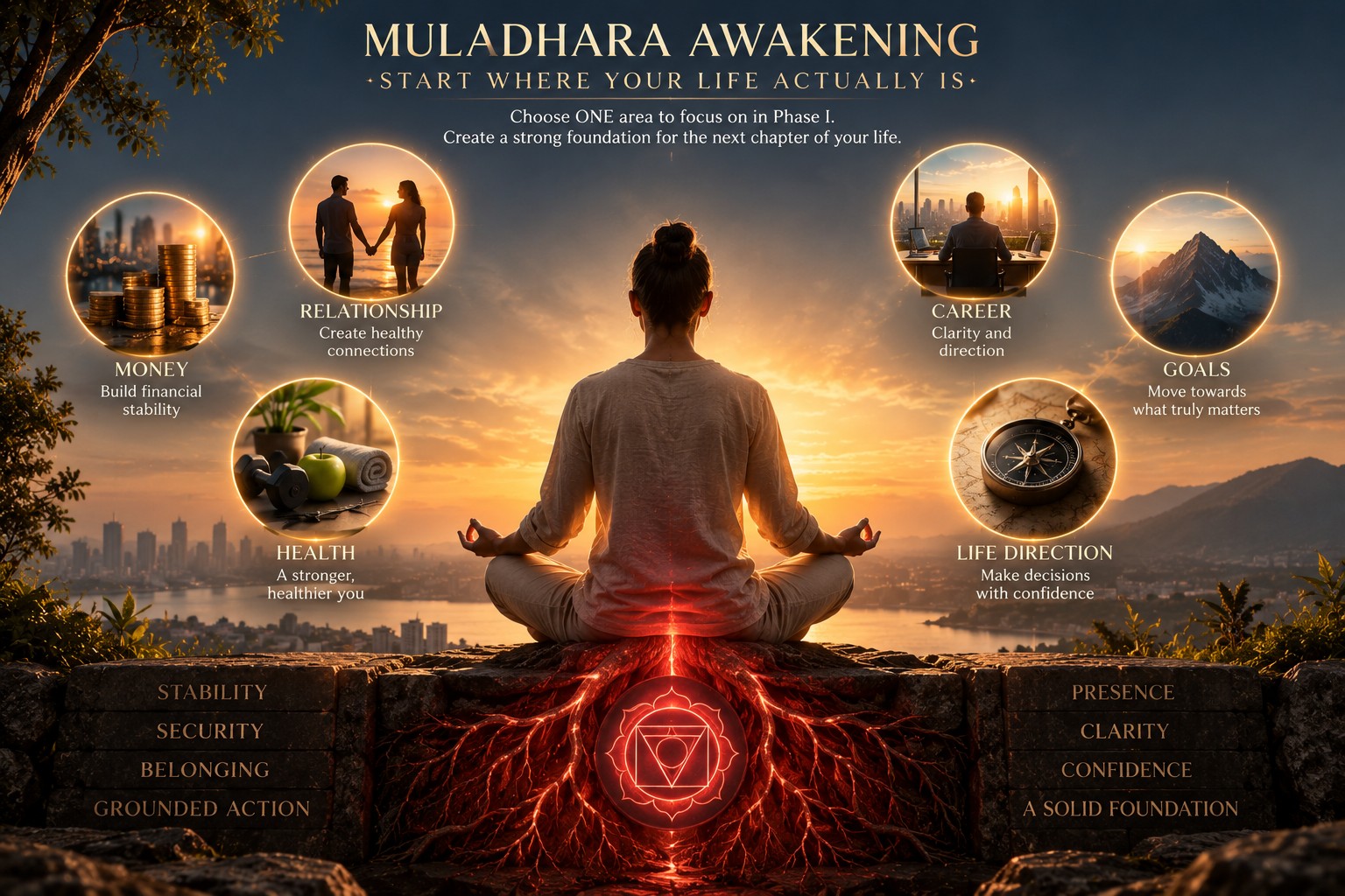 Muladhara Awakening with grounding and material-life alignment