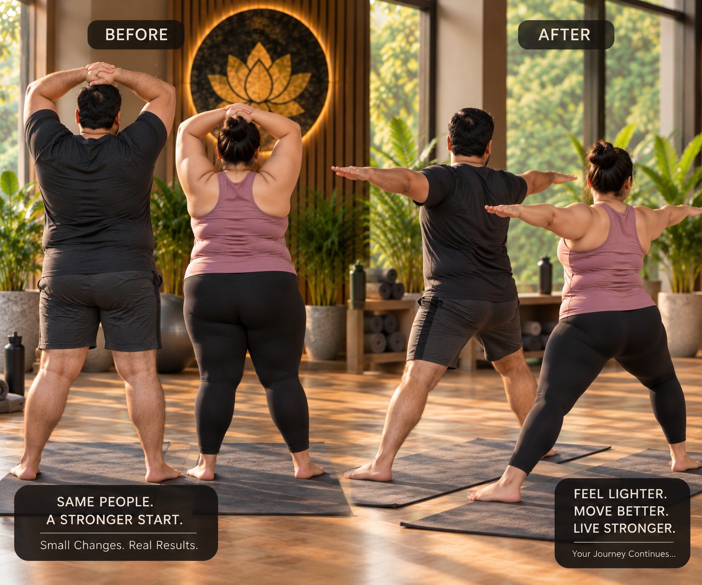 Weight loss transformation outcome around four weeks of dedicated practice