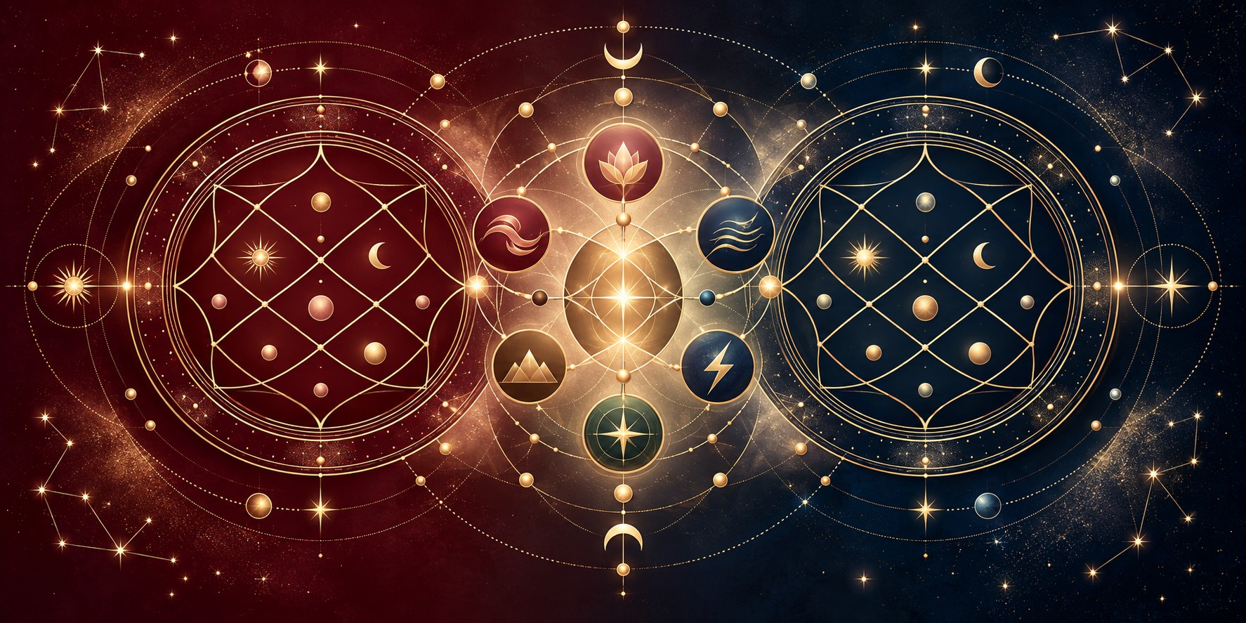 Astrological relationship dynamics between two individual horoscopes