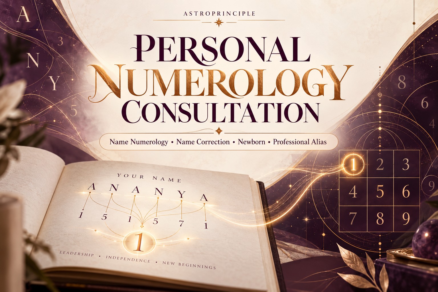 Personal Numerology Consultation for name numerology, name correction, newborn naming and professional name guidance