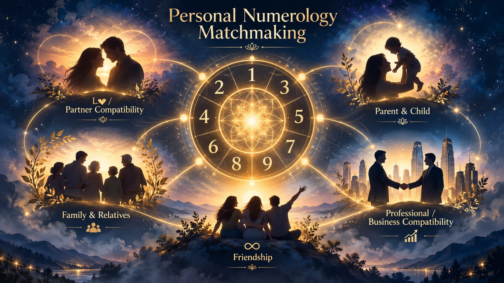 Personal numerology compatibility for partners, parent and child, family, friends and professional relationships